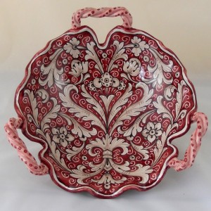CENTERPIECE WITH HANDLES &ldquo;FONDO ROSSO&rdquo; FROM CM. 36