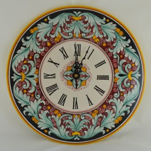 OROLOGIO &ldquo;VOLUTE VERDI FONDO ROSSO E NERO&rdquo;  DA CM. 35