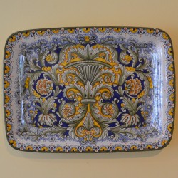 RECTANGULAR PLATE “GIRALI FIORITI CON CESTO”  FROM CM 52