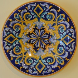 PLATE “GIRALI FIORITI” BLU FUND FROM CM 40