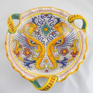 Scalloped centerpiece Raffaellesco with 3 handles from 30 cm