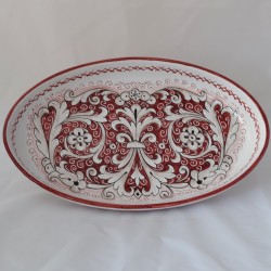 OVAL SMOOTH TRAY “FONDO ROSSO” CM. 50