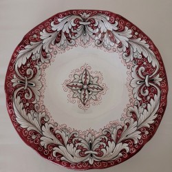 CENTROTAVOLA A VOLUTE "FONDO ROSSO" DA CM. 36